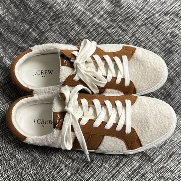J. Crew Striped Sherpa Road Trip Sneakers, 9.5 US, Great Condition! - Picture 3 of 7